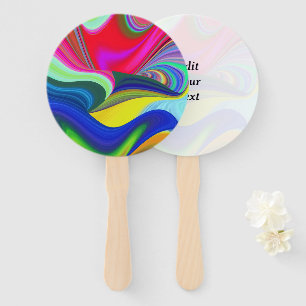 Summerrainbow , Abstract 3D Rainbowart Hand Fan