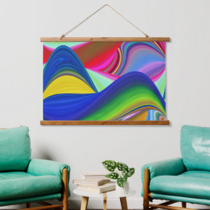 Summerrainbow , Abstract 3D Rainbowart Hanging Tapestry