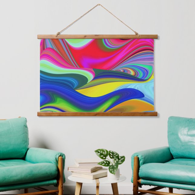 Summerrainbow , Abstract 3D Rainbowart Hanging Tapestry (Living Room)