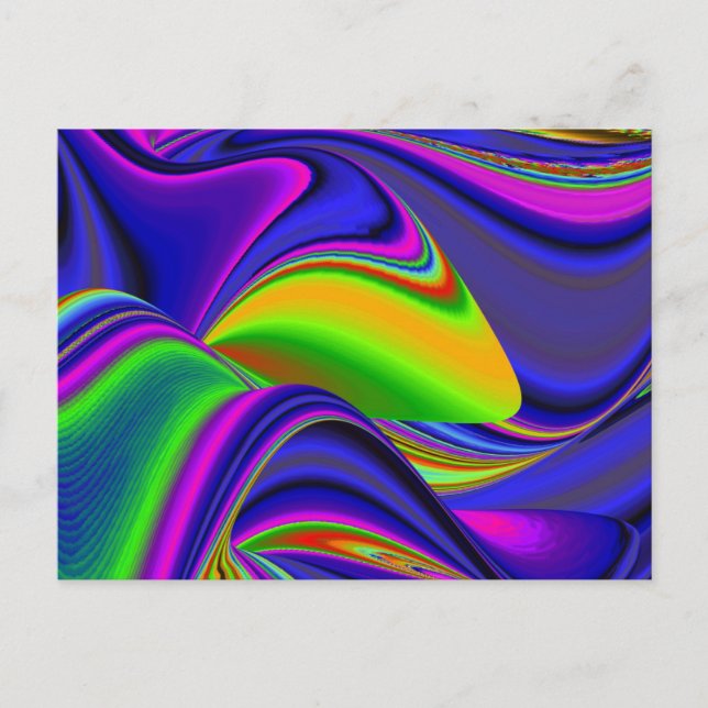 Summerrainbow , Abstract 3D Rainbowart Holiday Postcard (Front)