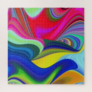 Summerrainbow , Abstract 3D Rainbowart Jigsaw Puzzle