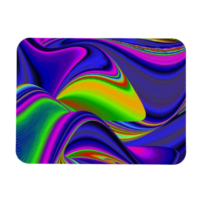 Summerrainbow , Abstract 3D Rainbowart Magnet (Horizontal)