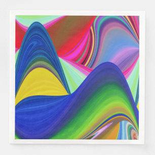 Summerrainbow , Abstract 3D Rainbowart Napkin