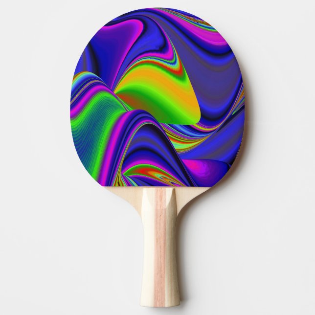 Summerrainbow , Abstract 3D Rainbowart Ping Pong Paddle (Front)