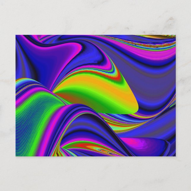 Summerrainbow , Abstract 3D Rainbowart Postcard (Front)