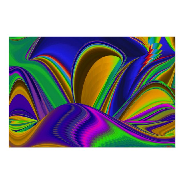 Summerrainbow , Abstract 3D Rainbowart Poster (Front)