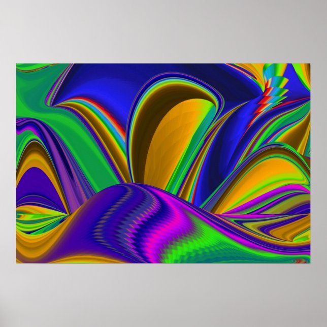 Summerrainbow , Abstract 3D Rainbowart Poster (Front)