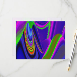 Summerrainbow , Abstract 3D Rainbowart RSVP Card