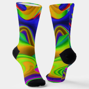 Summerrainbow , Abstract 3D Rainbowart Socks