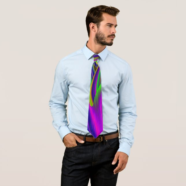 Summerrainbow , Abstract 3D Rainbowart Tie (In Situ)