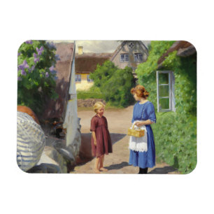 Summer's Day in Denmark (Mother and Daughter) Magnet
