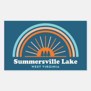 Summersville Lake West Virginia Rainbow Rectangular Sticker