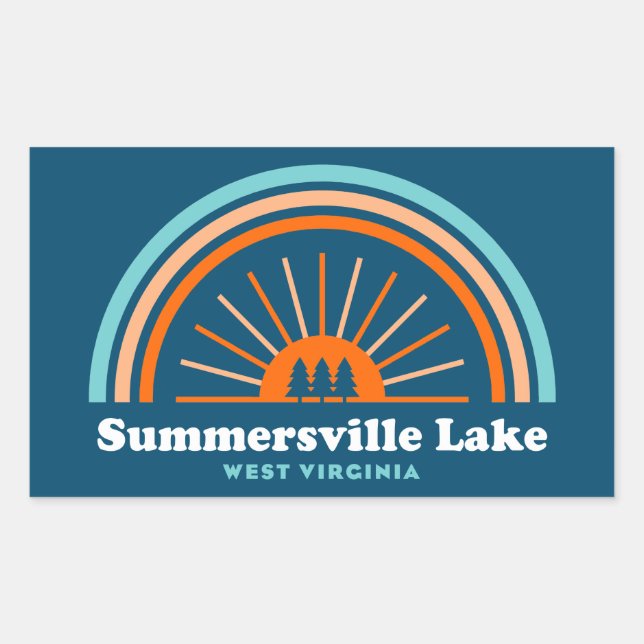 Summersville Lake West Virginia Rainbow Rectangular Sticker (Front)