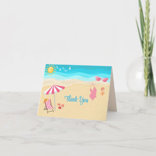 Summertime Beach Themed Thank You Card