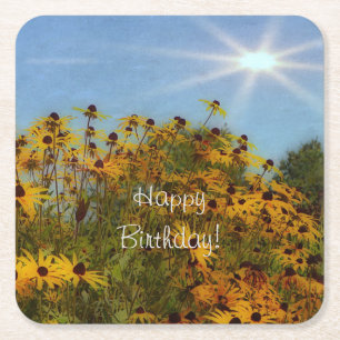 Summertime Black Eyed Susans Birthday Coasters