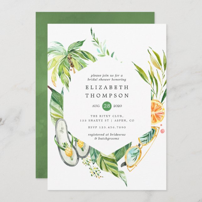 Summertime Bridal Shower Invitation (Front/Back)