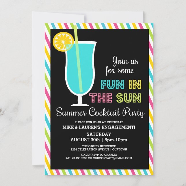 Summertime Cocktail Party Invitations (Front)
