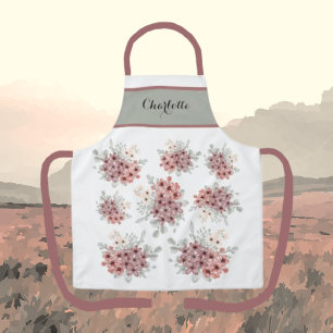 Summertime Dusty Pink and White Floral Apron