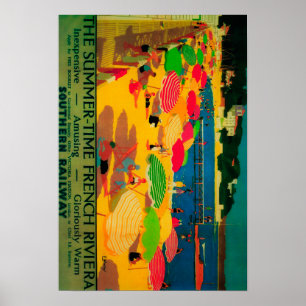 Summertime French Riviera Vintage PosterEurope Poster