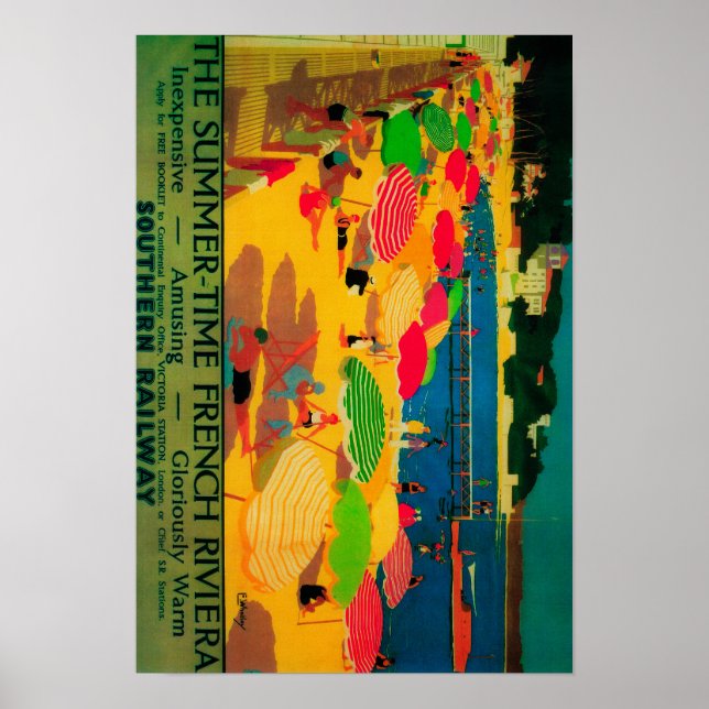 Summertime French Riviera Vintage PosterEurope Poster (Front)