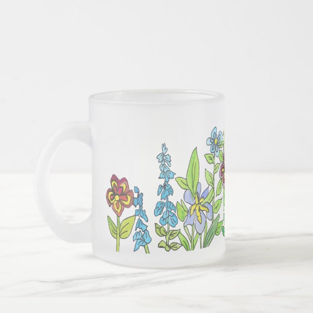summertime frosted glass coffee mug (Left)
