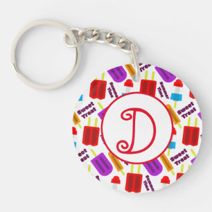 Summertime Frozen Juice Bar Monogram Key Ring