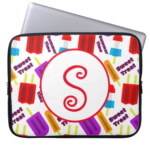 Summertime Frozen Juice Bar Monogram Laptop Sleeve