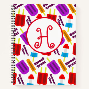 Summertime Frozen Juice Bar Monogram Notebook