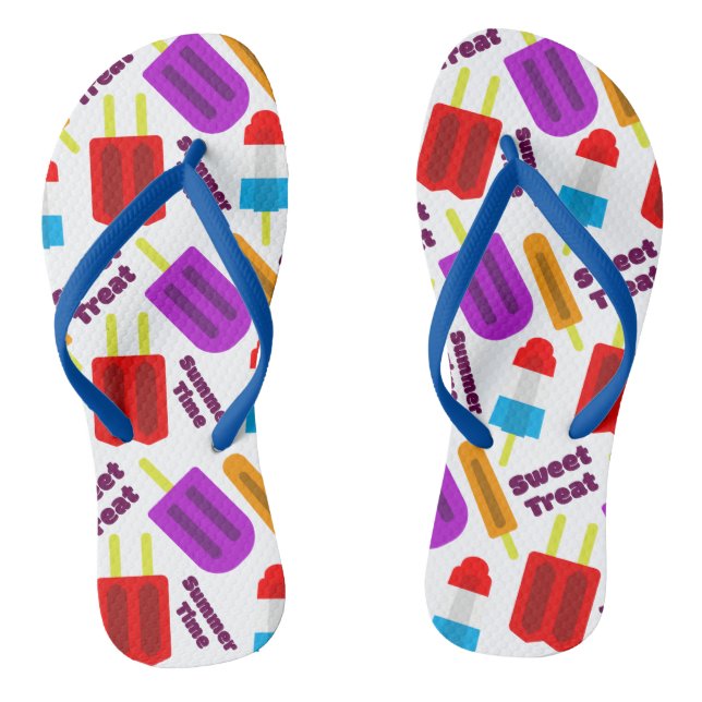 Summertime Frozen Juice Bar Pattern Jandals (Footbed)