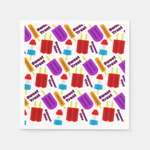 Summertime Frozen Juice Bar Pattern Napkin
