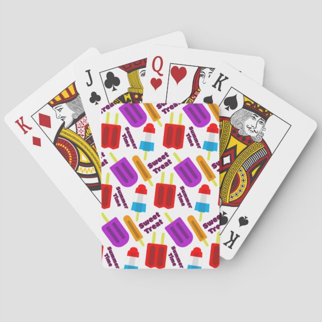 Summertime Frozen Juice Bar Pattern Playing Cards (Back)