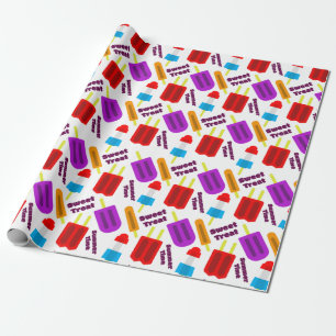 Summertime Frozen Juice Bar Pattern Wrapping Paper