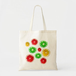 Summertime fruit colourful fruity pattern tote bag