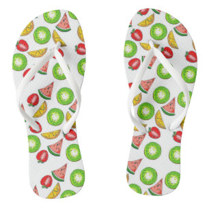 Summertime Fruit Design Flip Flops