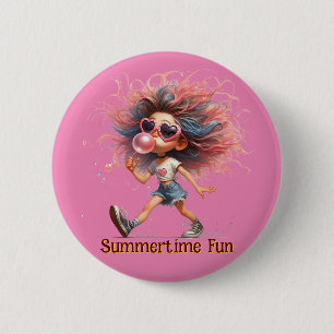 Summertime Fun  6 Cm Round Badge