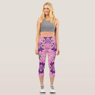 Summertime Home Weekend Lounging Feminine Capri Leggings