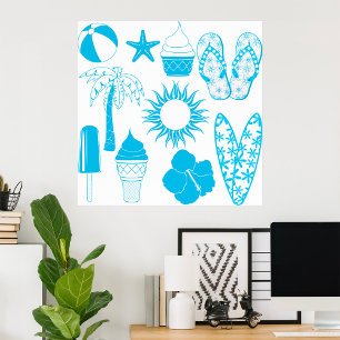 Summertime Icons Poster
