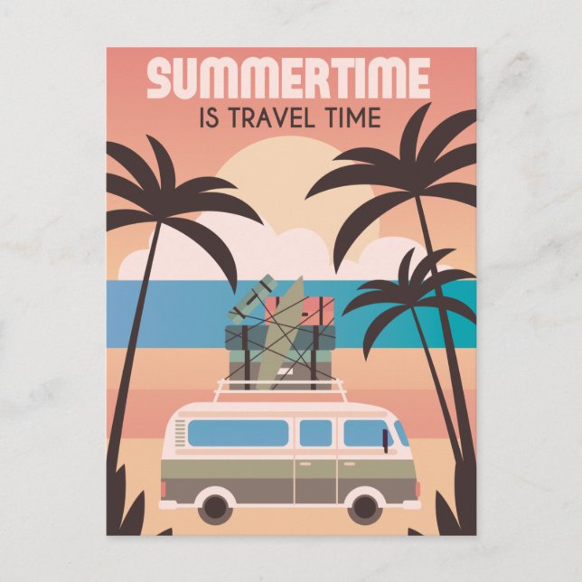 Summertime is travel time postcard (Front)