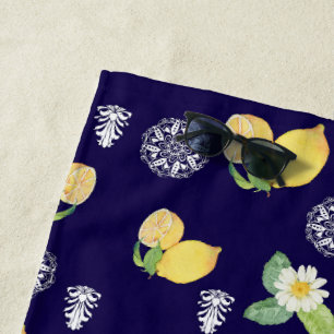 Summertime Lemons Beach Towel