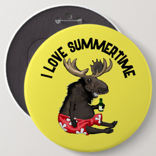 Summertime Moose Pin Badge