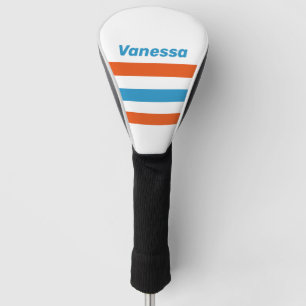 Summertime Nostalgic Across Striping with Name Golf Head Cover