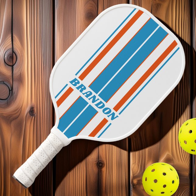 Summertime Nostalgic Board Stripes with Name Pickleball Paddle (Creator Uploaded)