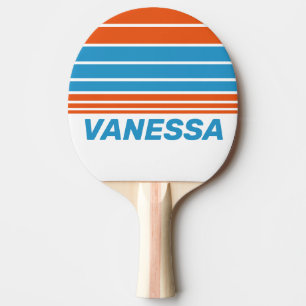 Summertime Nostalgic Horizon Striping with Name Ping Pong Paddle