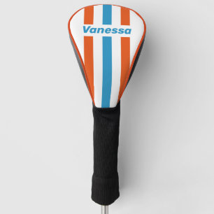 Summertime Nostalgic Pin Stripes with Name Golf Head Cover