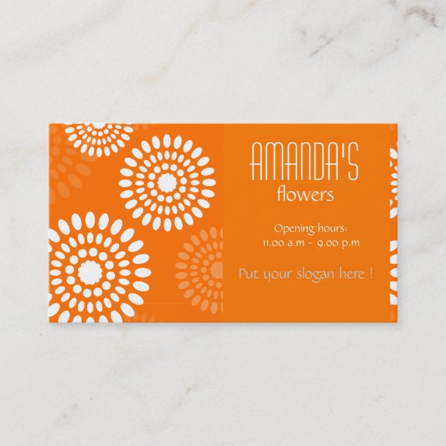 Summertime orange flowers Business Card (Front)