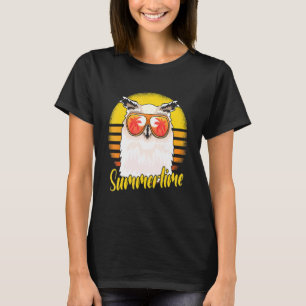 Summertime Owl Retro Sunset Beach Vacation Owls T-Shirt