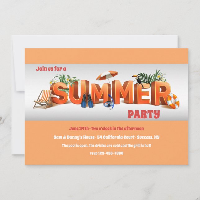 Summertime Party Invitation (Front)