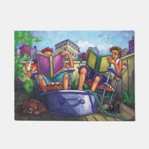 Summertime Reading Art Doormat