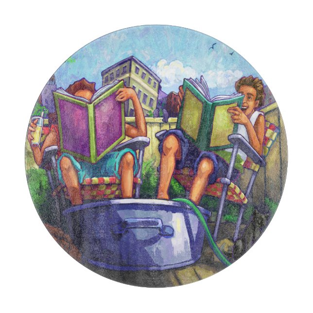 Summertime Reading Cutting Board (Front)