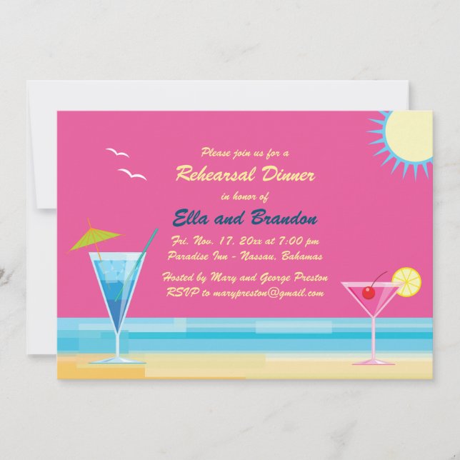 Summertime Rehearsal Dinner Invitation (Front)